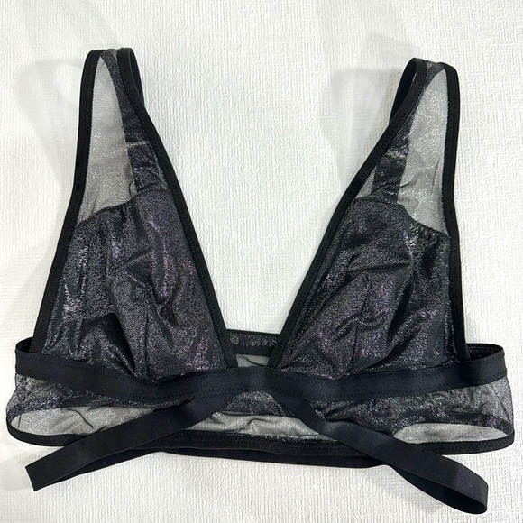Victoria’s Secret shimmer mesh black bralette size M - Picture 2 of 7